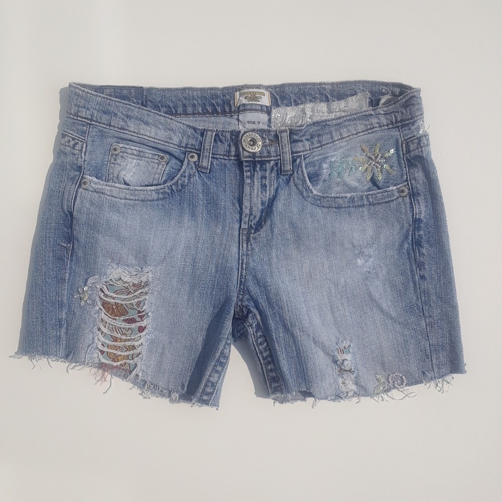 Department of Peace Custom Cut Denim Shorts